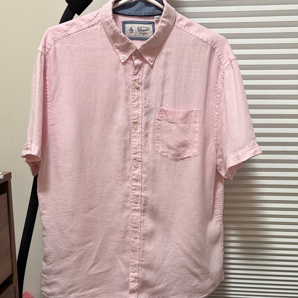 Original Penguin Light Pink Casual Button-Down Shirt